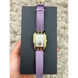 Constantin Weis Gold Plated Mechanical Watch w/ Purple Leather Strap - Germany
